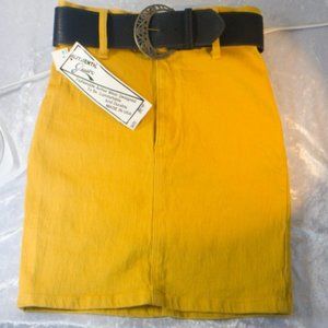 NWT - GUSTO JEANWEARS Mini Stretch Skirt with belt